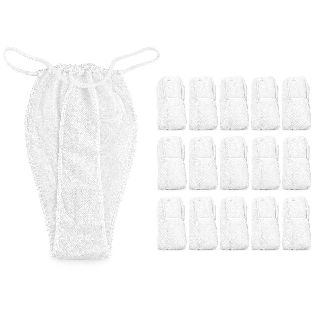 Lot de 50 Culottes String Jetables Blanches – Sous-Vêtements Spa & Soins Esthétiques