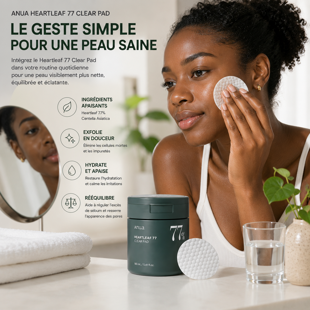 ANUA Heartleaf 77 Clear Pad – Disques Tonifiants Apaisants & Exfoliants