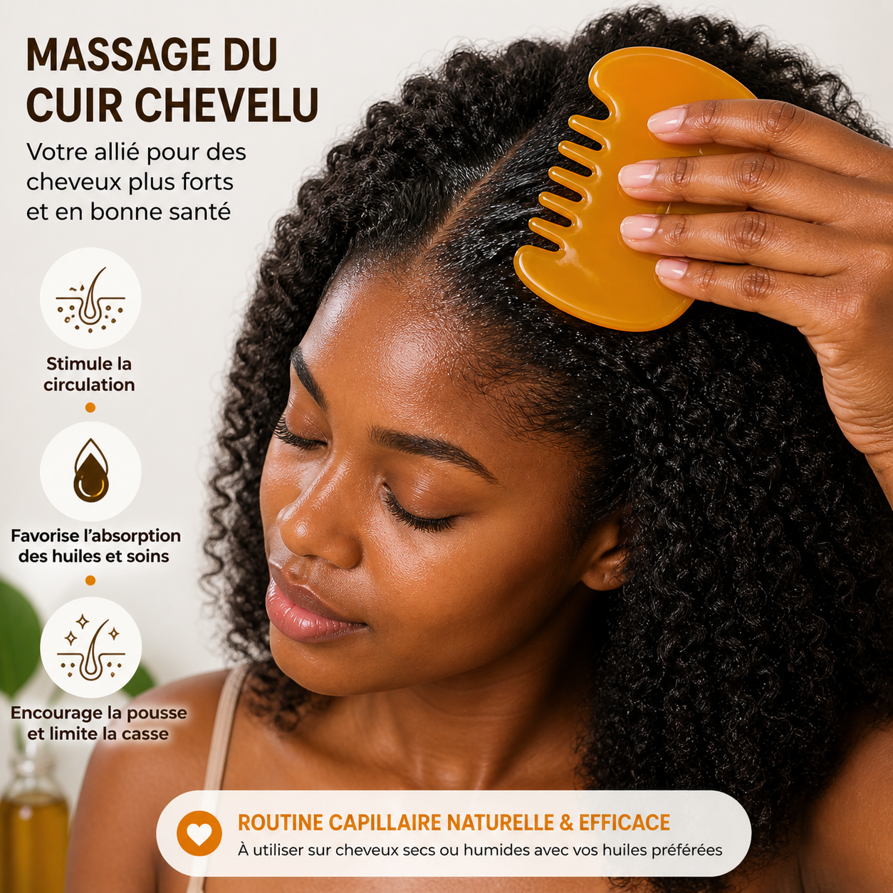 Peigne Massage Cuir Chevelu & Détente – Stimulation Pousse Cheveux & Relaxation