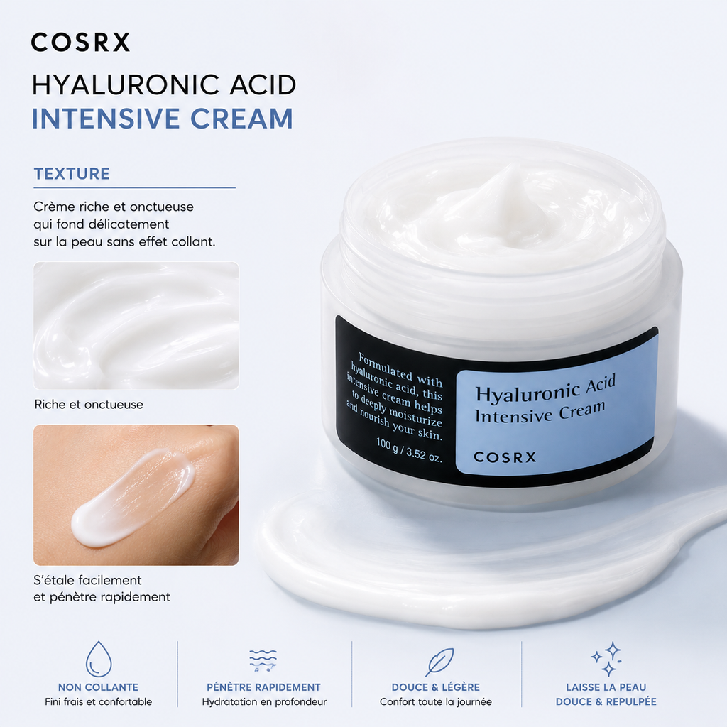 COSRX Hyaluronic Acid Intensive Cream – Crème Hydratante Intensive 100g