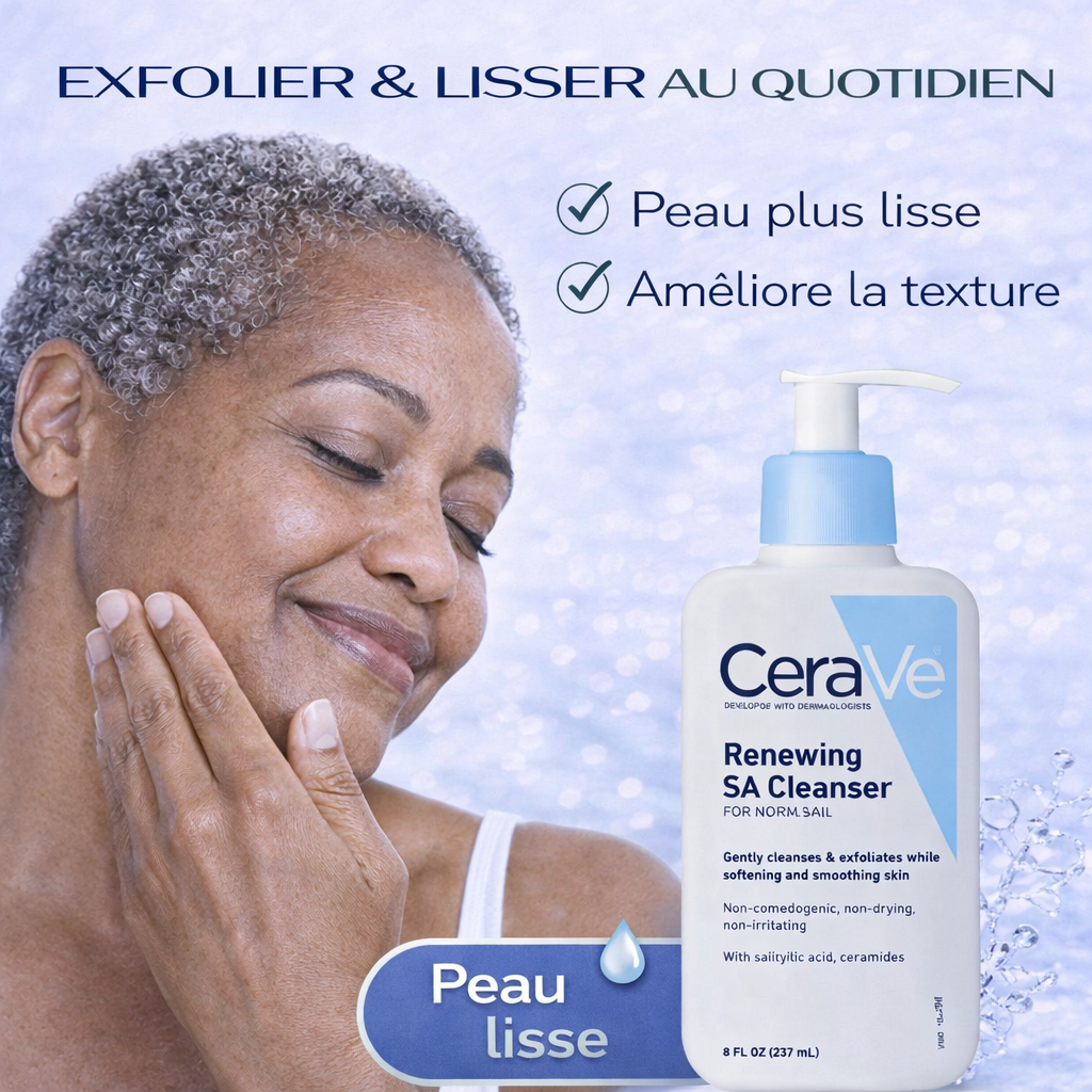 CeraVe Nettoyant Régénérant SA – Exfolie & Lisse la Peau – Peaux Normales 237ml
