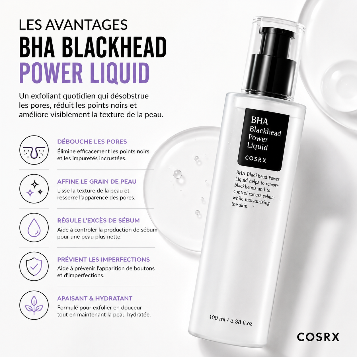 COSRX BHA Blackhead Power Liquid – Exfoliant Anti Points Noirs 100ml