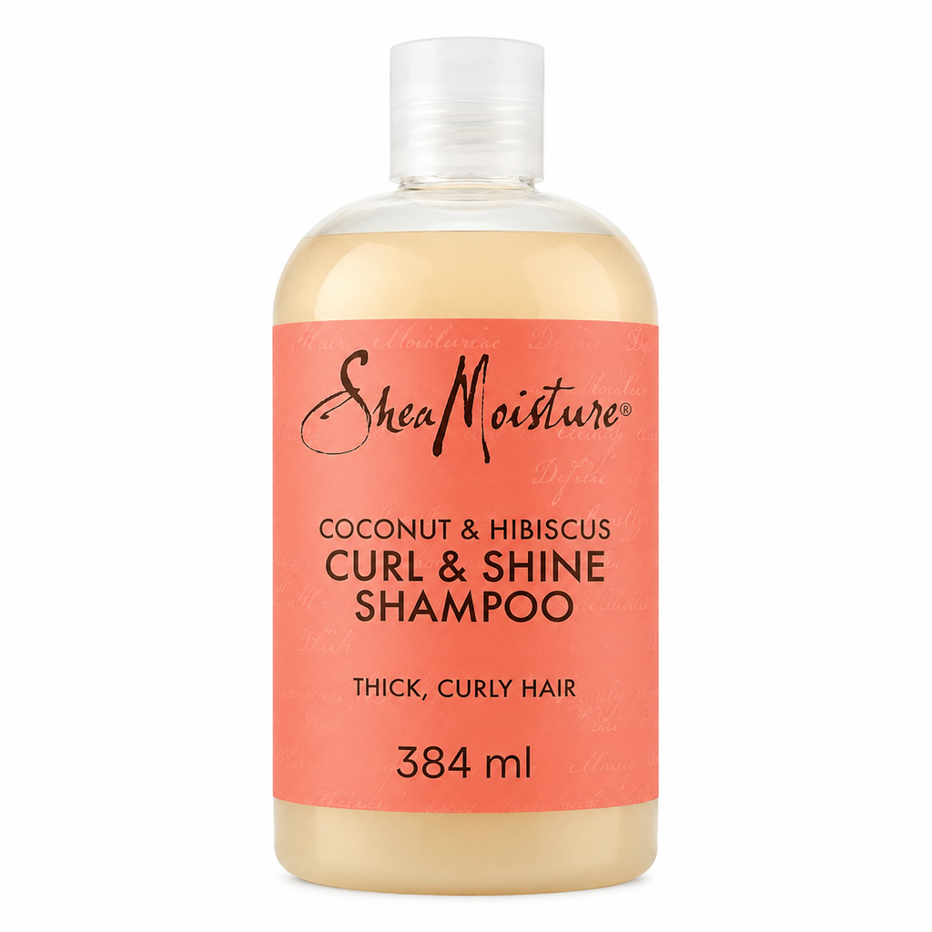 SheaMoisture Coconut & Hibiscus Curl & Shine Shampoo 384ml – Shampooing Boucles & Brillance Pour Cheveux Bouclés, Frisés & Crépus
