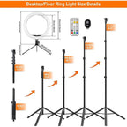 Ring light Arc en Ciel avec Trépied - Anneau Lumineux LED pour Vidéo Maquillage Youtube Tiktok Photo- 12 Pouces