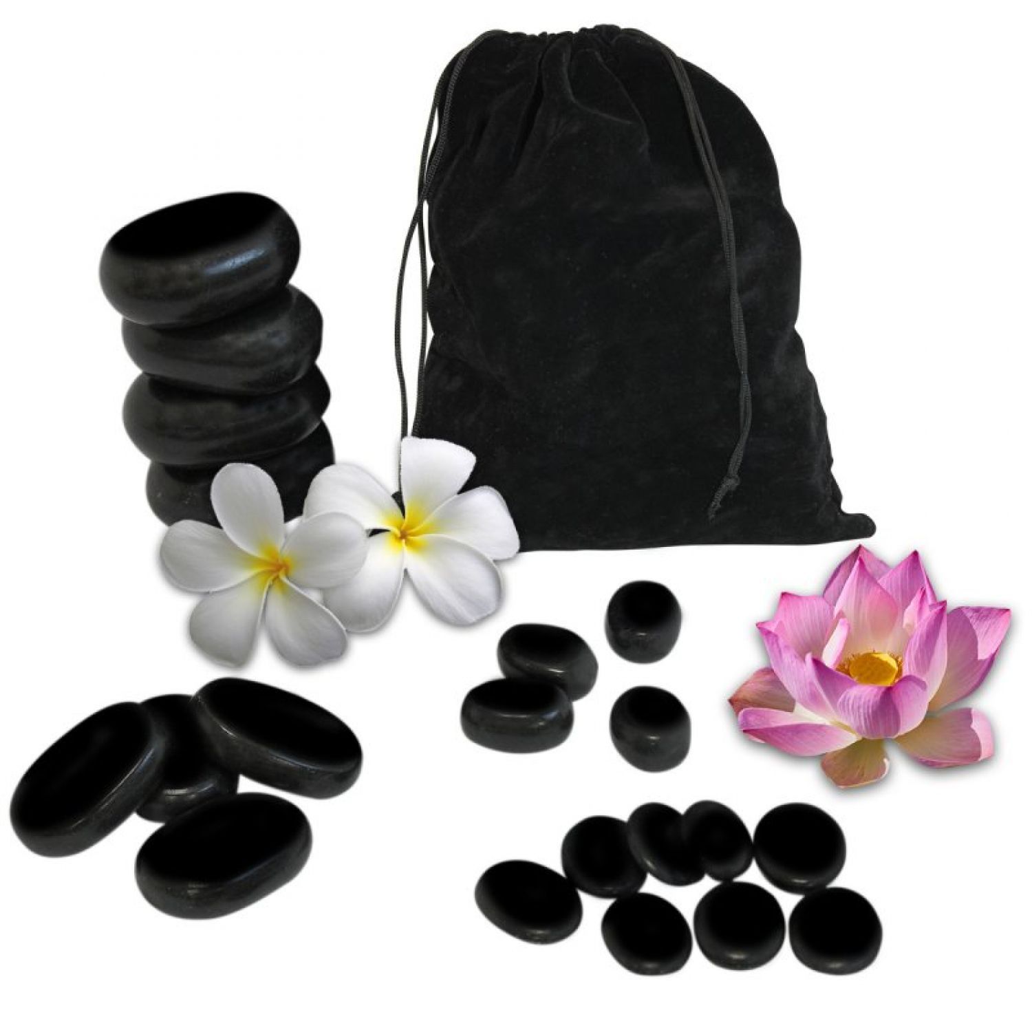 Ensemble de Pierres Chaudes – 16 Pierres Volcaniques pour Massage Relaxant